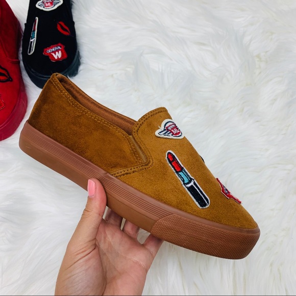 Camel suede patch slip on - Picture 3 of 7